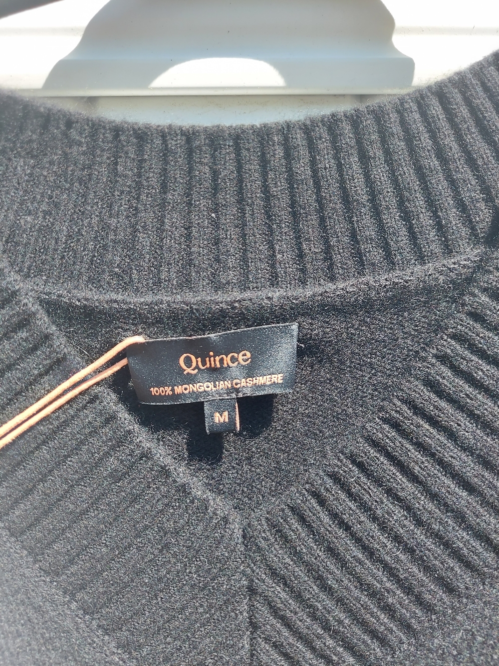Quince 100% Mongolian Cashmere Black V-Neck Oversized Sweater Women Size Medium - Picture 4 of 11
